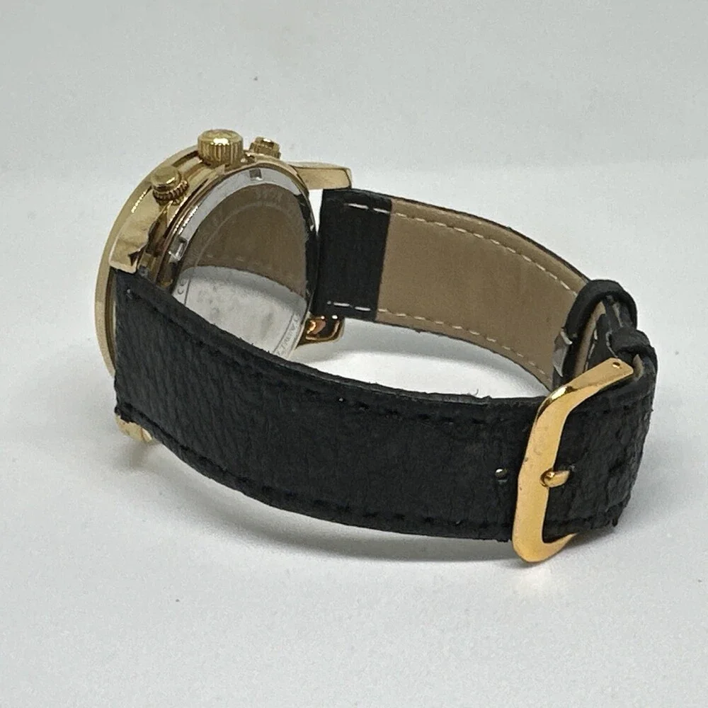 Michael Kors Runway MK6161 Womens Black Leather Strap Analog Quartz Watch HME550